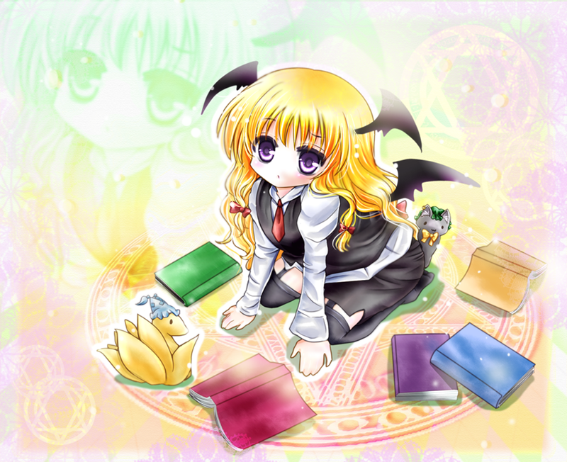 yakumo yukari, yakumo ran, chen, and koakuma (touhou) drawn by tsukiori_sasa