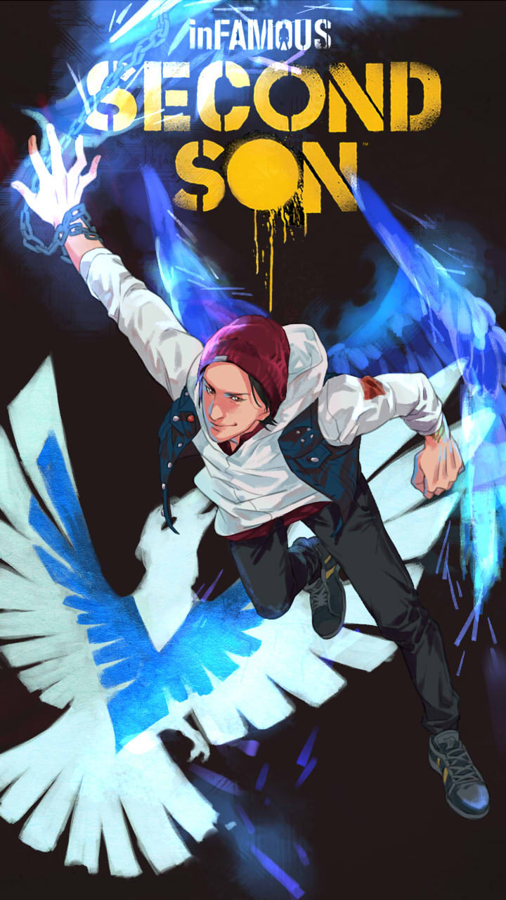 delsin rowe (infamous and 1 more) drawn by idachi