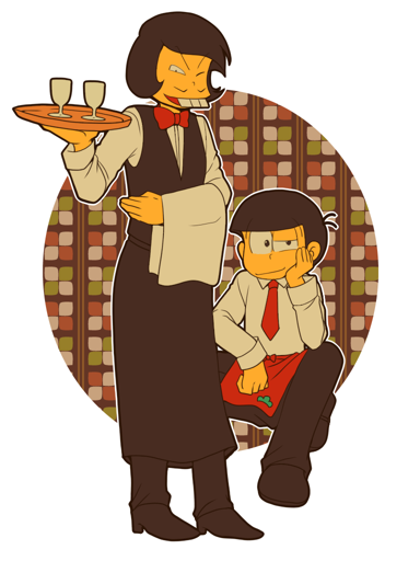matsuno osomatsu and iyami (osomatsu and 2 more) drawn by tsubuta_hiro