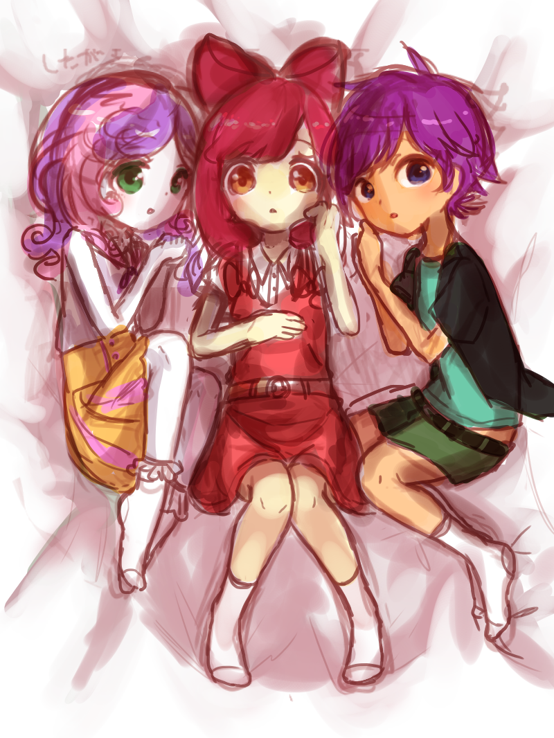 apple bloom, sweetie belle, and scootaloo (my little pony and 2 more) drawn by torio_(tumasakisamui)