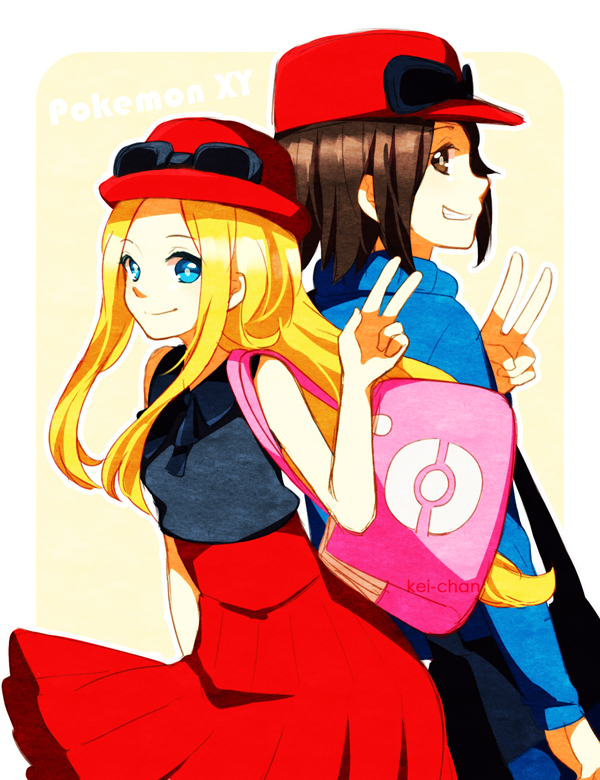 serena and calem (pokemon and 1 more) drawn by kei-chan_(atlas_kei)