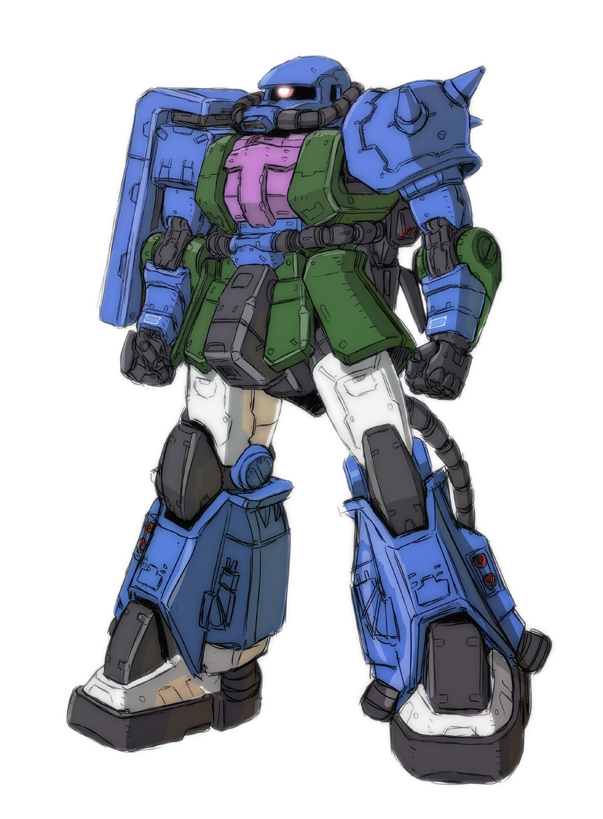 zaku ii, zaku ii hmt, and zaku ii hmt anavel gato custom (gundam and 1 more) drawn by kuramochi_kyouryuu