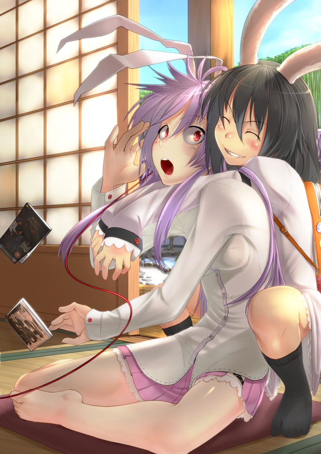 reisen udongein inaba and inaba tewi (touhou) drawn by mossari_poteto