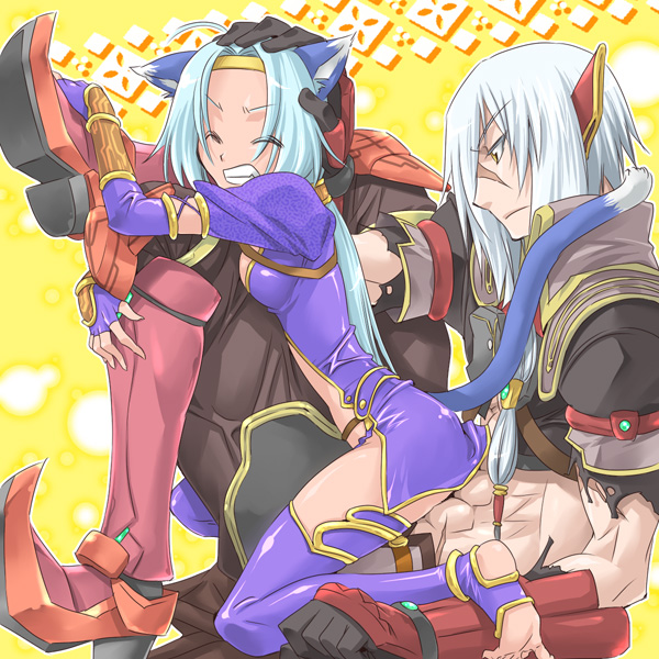 meracle chamlotte and arumat p. thanatos (star ocean and 1 more) drawn by snow_akira