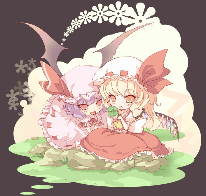 remilia scarlet and flandre scarlet (touhou) drawn by sola_(sola04)