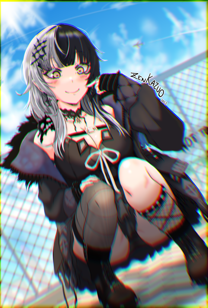 shiori novella and yorick (hololive and 1 more) drawn by zen_kazuo