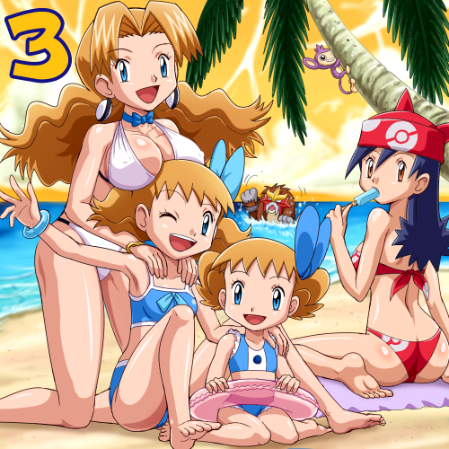 aipom, entei, molly hale, and lisa (pokemon and 1 more) drawn by pokemoa