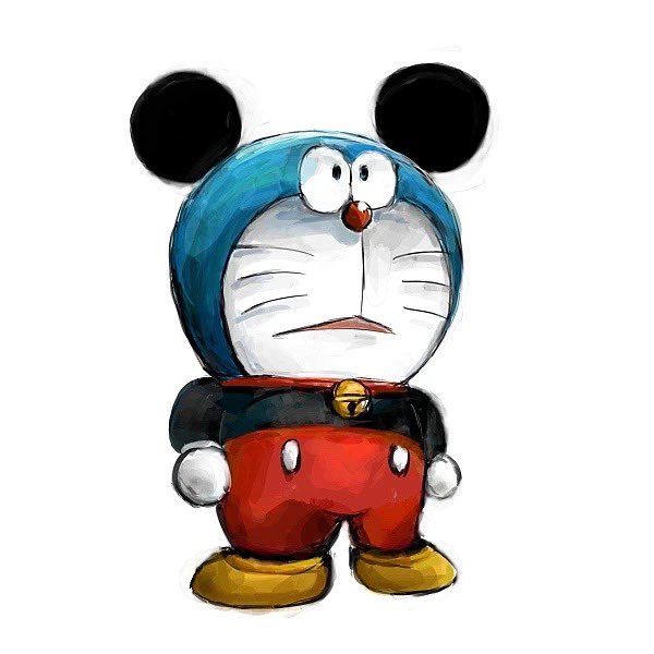 doraemon and mickey mouse (doraemon and 1 more) drawn by mochizuki_tagosaku