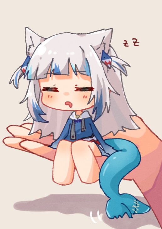 gawr gura (hololive and 1 more) drawn by kurushiro1102