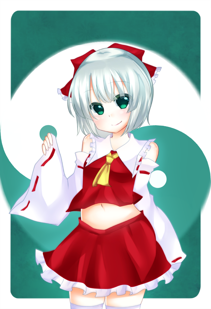hakurei reimu and konpaku youmu (touhou) drawn by shiroru_(mousou_romance)