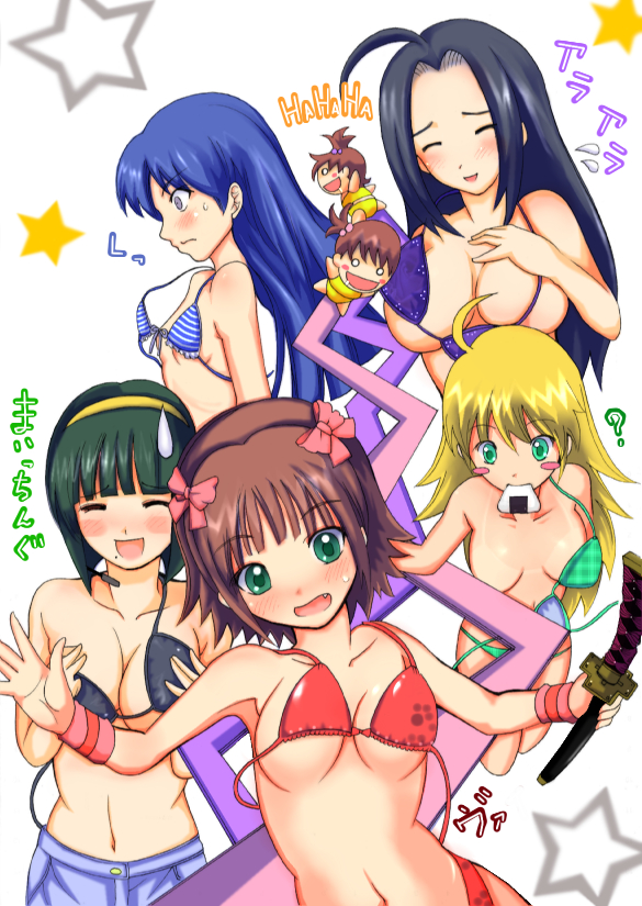 hoshii miki, kisaragi chihaya, amami haruka, miura azusa, futami mami, and 2 more (idolmaster and 1 more) drawn by shiina_you_(tomoshibi)