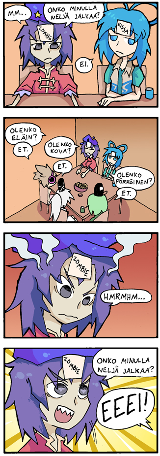 toyosatomimi no miko, mononobe no futo, kaku seiga, miyako yoshika, and soga no tojiko (touhou) drawn by setz