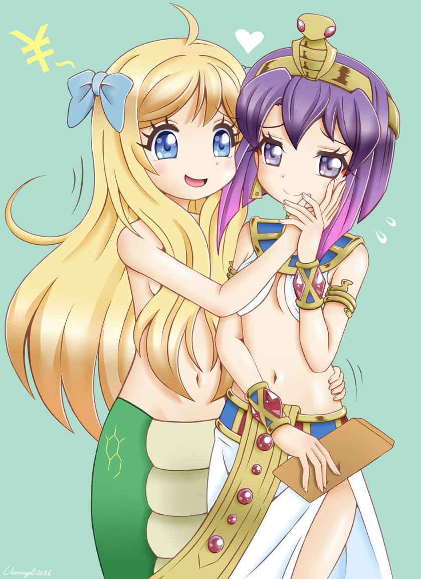 jashin-chan and medusa (jashin-chan dropkick) drawn by variangel