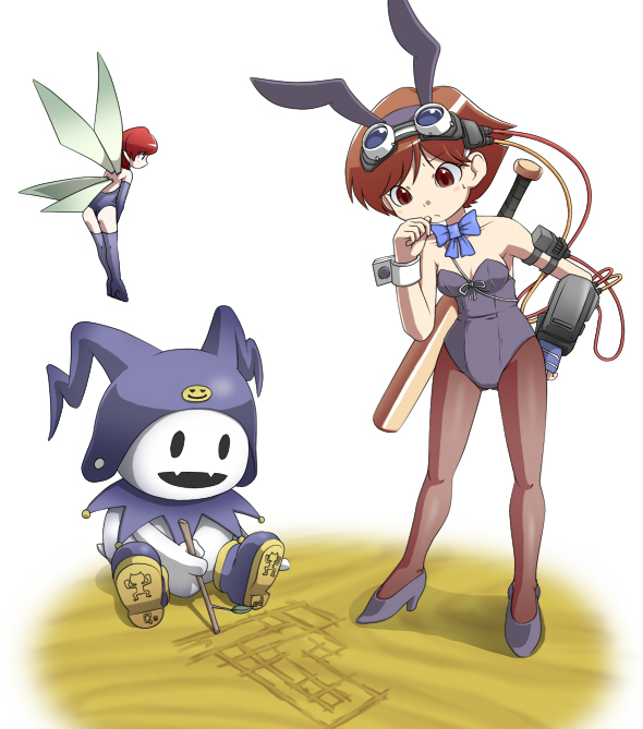 jack frost, pixie, and uchida tamaki (shin megami tensei and 1 more) drawn by nollety