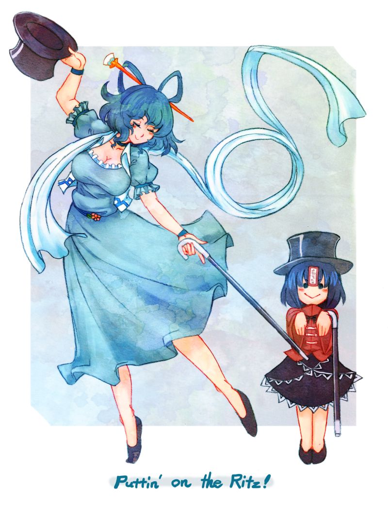 kaku seiga and miyako yoshika (touhou and 1 more) drawn by terrajin