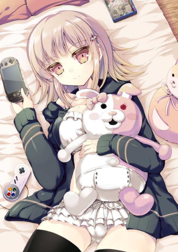 nanami chiaki and monomi (danganronpa and 2 more) drawn by akahito