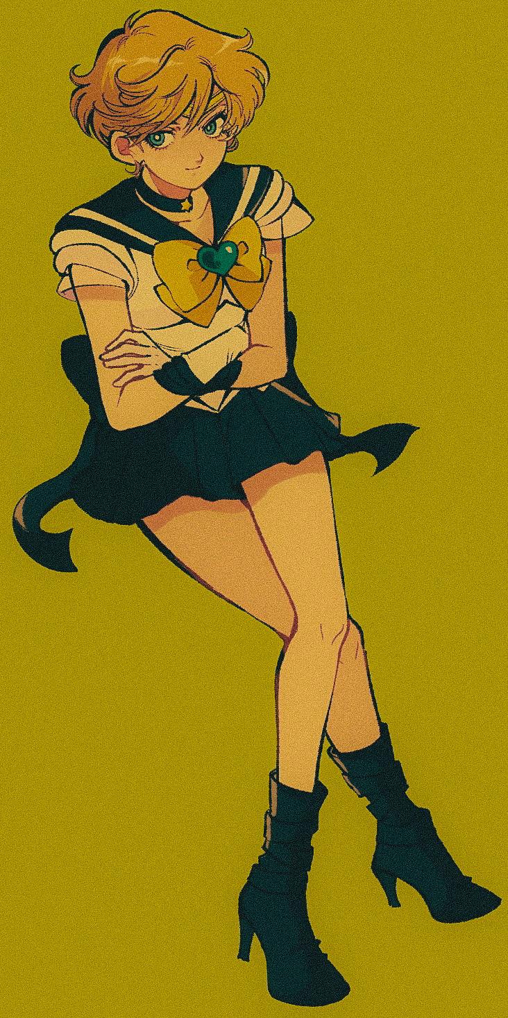 ten'ou haruka and sailor uranus (bishoujo senshi sailor moon) drawn by pikurusu