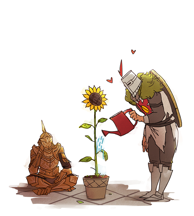 solaire of astora and lady of the darkling (dark souls and 1 more) drawn by blazemalefica
