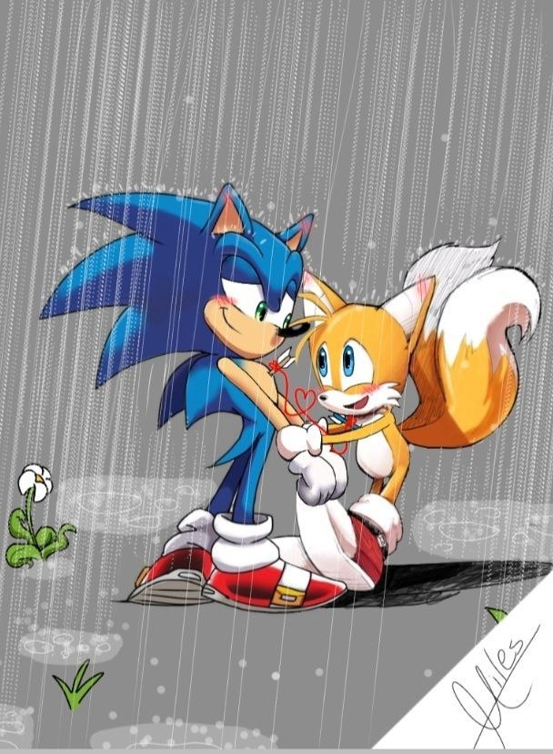 sonic the hedgehog and tails (sonic) drawn by dean_lt