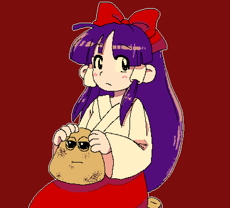 hakurei reimu and pou (touhou and 1 more) drawn by yuuybee
