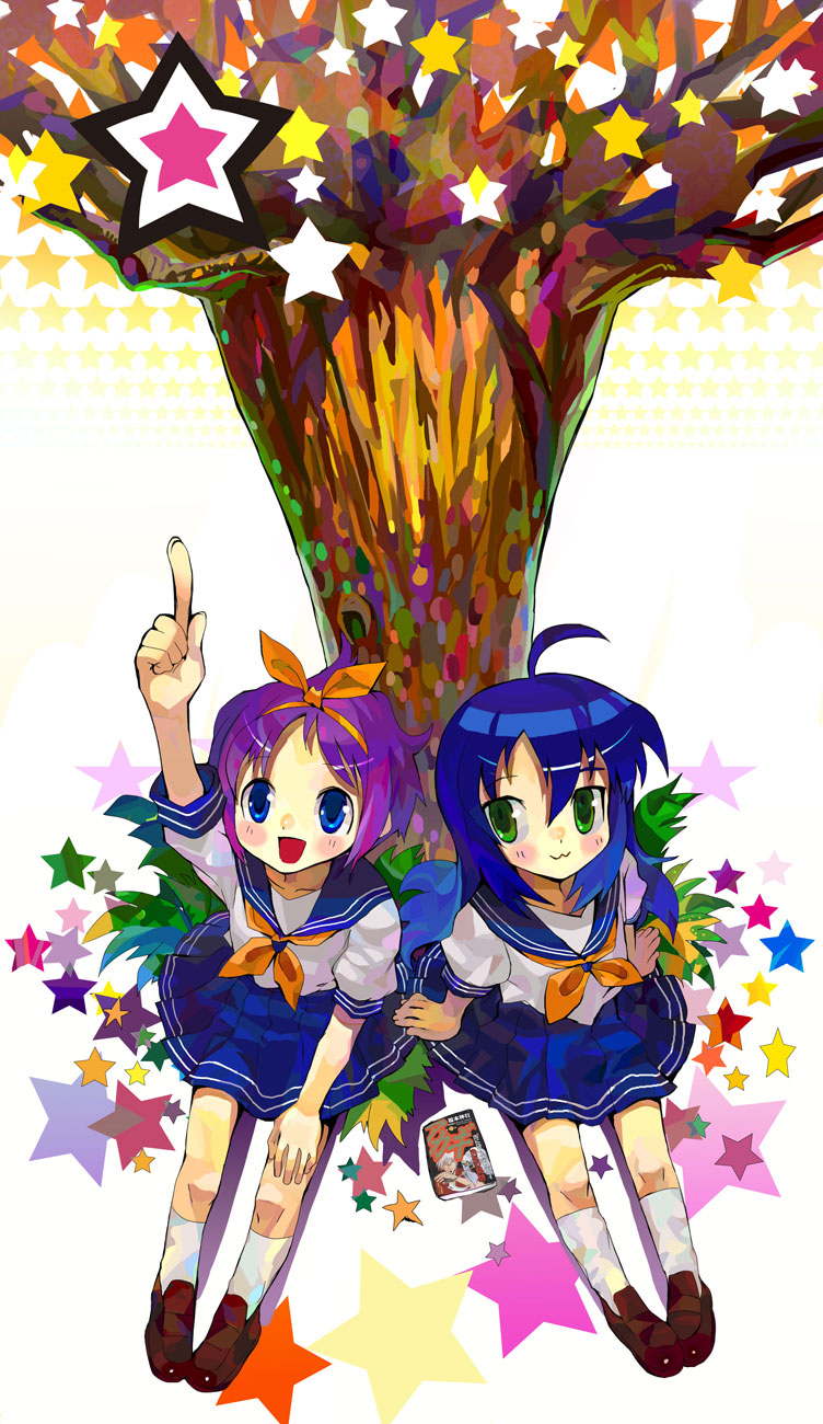 izumi konata and hiiragi tsukasa (lucky star and 2 more) drawn by hasesese