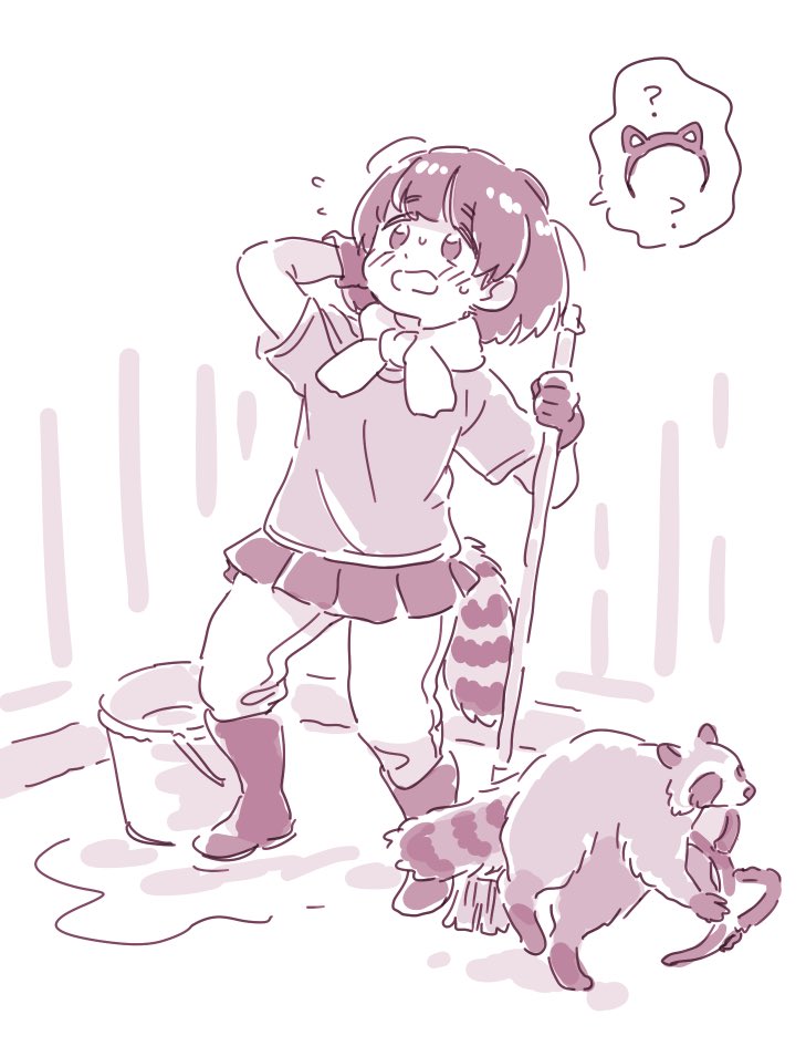 common raccoon and one erika (original and 1 more) drawn by mitsumoto_jouji