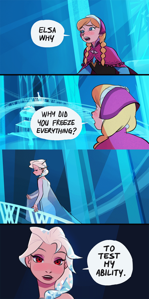 elsa and anna (naruto and 1 more) drawn by viivus