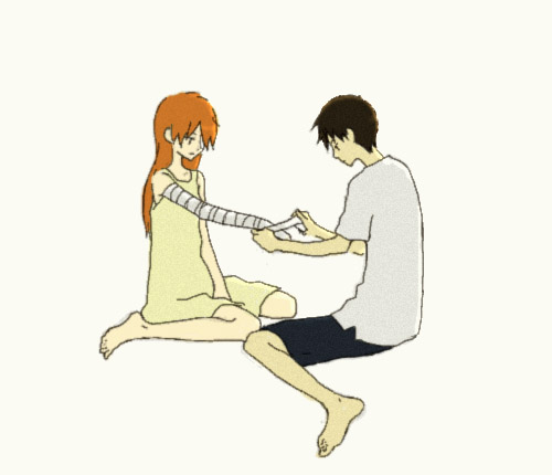 souryuu asuka langley and ikari shinji (neon genesis evangelion) drawn by gen_(susono01)