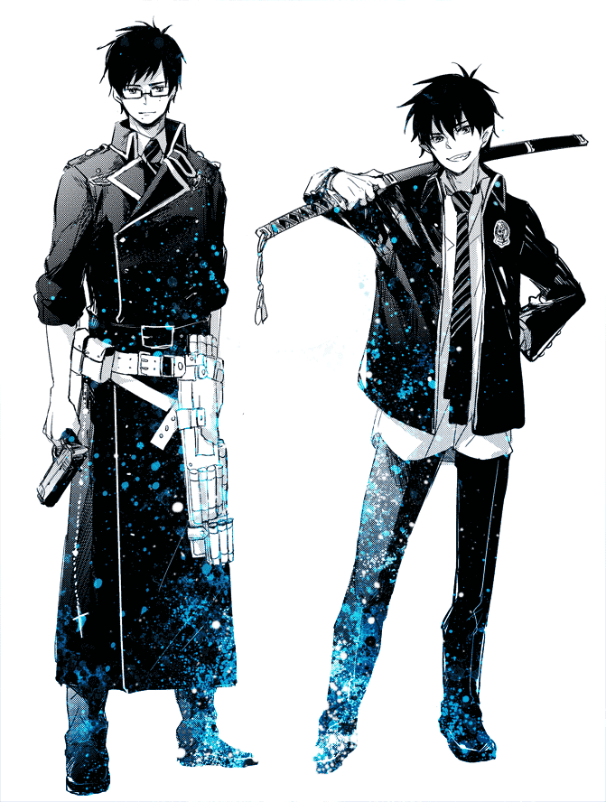 okumura rin and okumura yukio (ao no exorcist) drawn by kashimaa