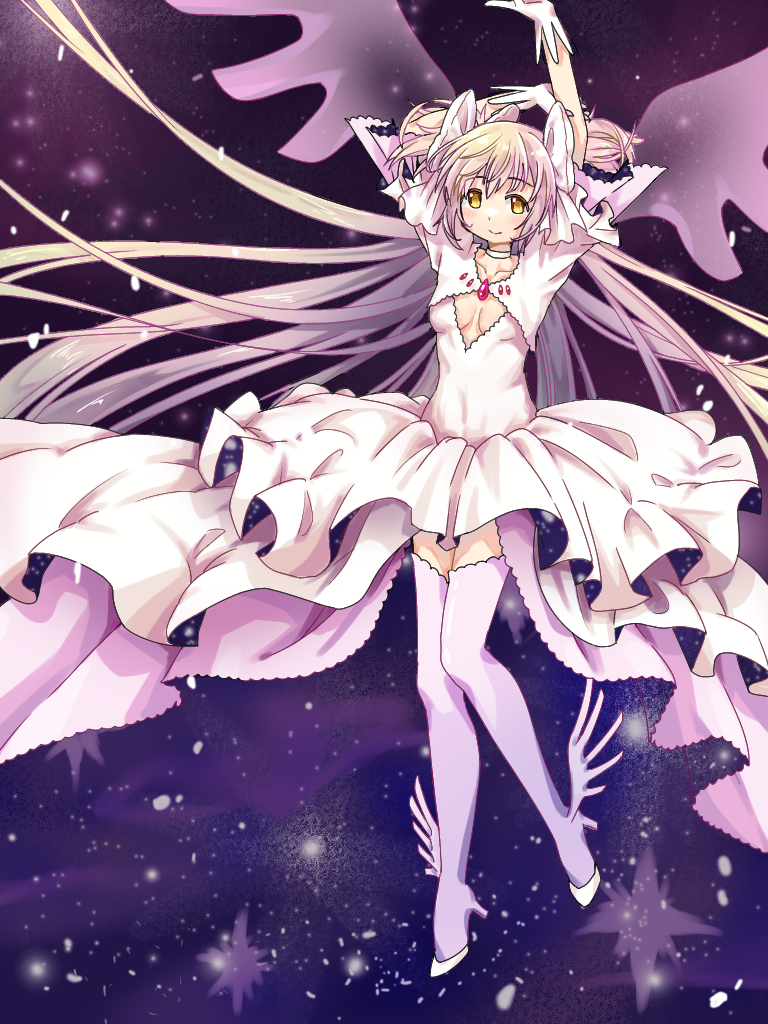 kaname madoka and ultimate madoka (mahou shoujo madoka magica) drawn by user_rwtd7534