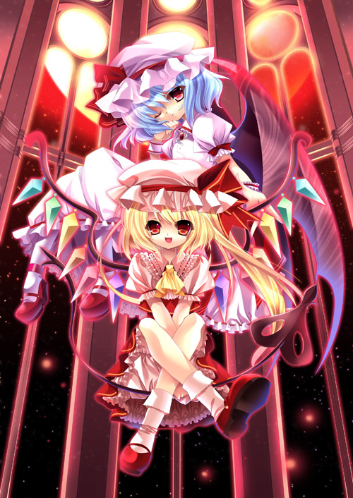 remilia scarlet and flandre scarlet (touhou) drawn by capura_lin