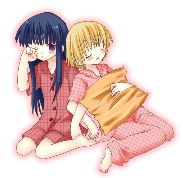 furude rika and houjou satoko (higurashi no naku koro ni) drawn by fuyuichi