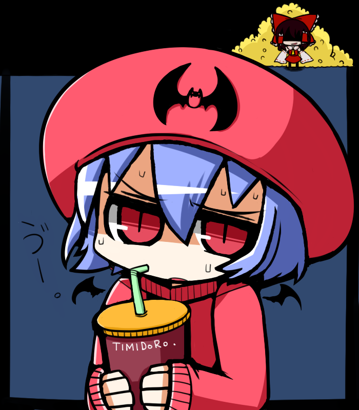 hakurei reimu and remilia scarlet (touhou) drawn by kunitori