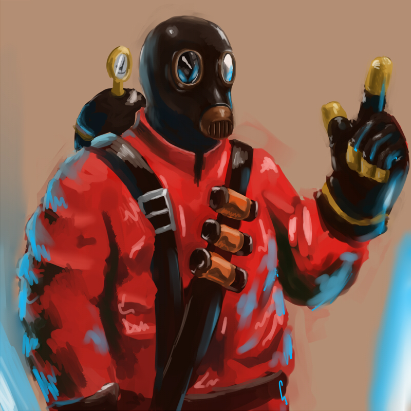 pyro and red pyro (team fortress 2) drawn by oo8_(roretu)