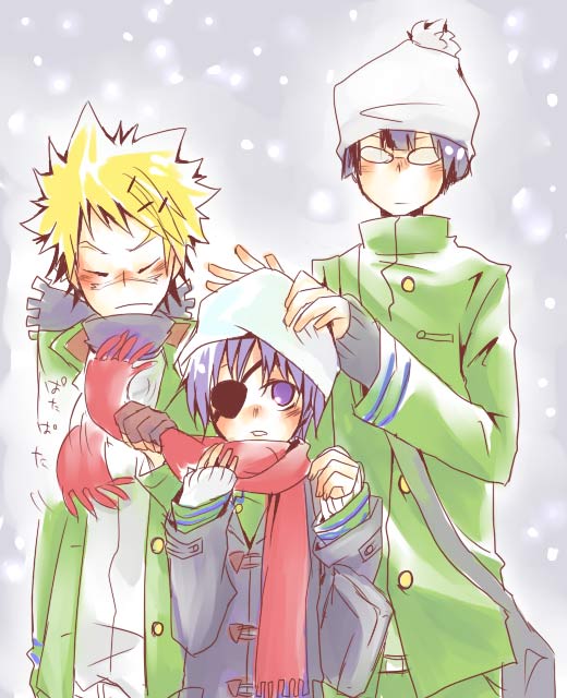 chrome dokuro, kakimoto chikusa, and joushima ken (katekyo hitman reborn!)