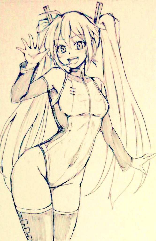 hatsune miku (vocaloid) drawn by d-m_(dii_emu)