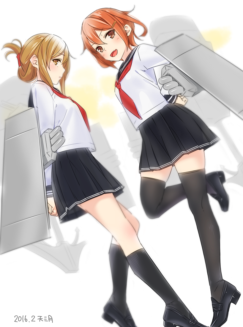 inazuma and ikazuchi (kantai collection) drawn by ama_mitsuki