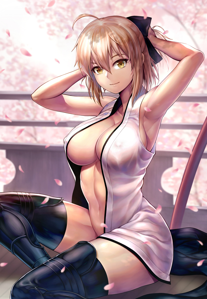 okita souji (fate and 1 more) drawn by nasaniliu