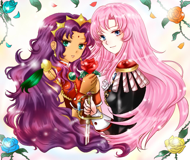 tenjou utena and himemiya anthy (shoujo kakumei utena) drawn by konomura