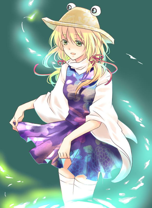 moriya suwako and pyonta (touhou) drawn by asababa