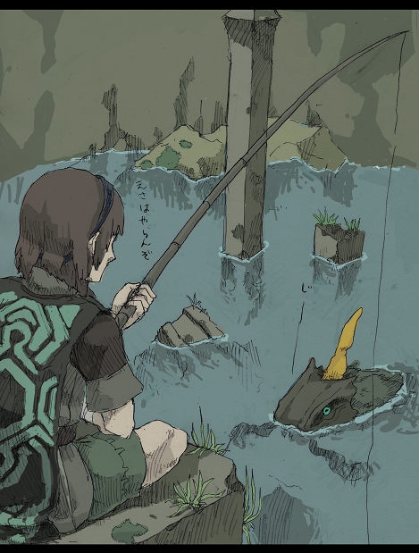 wander and hydrus (shadow of the colossus) drawn by degite
