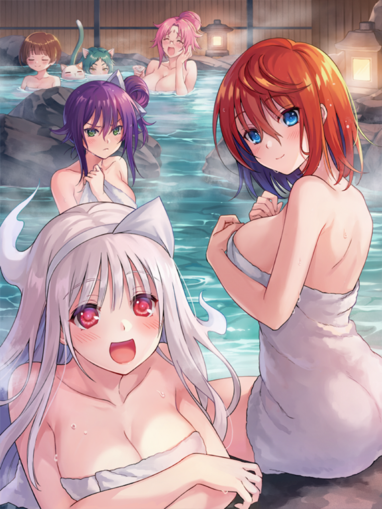 yunohana yuuna, ameno sagiri, miyazaki chisaki, arahabaki nonko, fushiguro yaya, and 1 more (yuragisou no yuuna-san and 1 more)