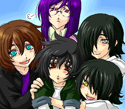 tieria erde, setsuna f. seiei, lockon stratos, allelujah haptism, and hallelujah haptism (gundam and 1 more) drawn by reno-kichi