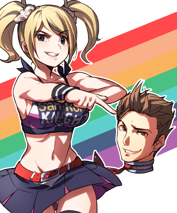 juliet starling and nick carlyle (lollipop chainsaw) drawn by naso4