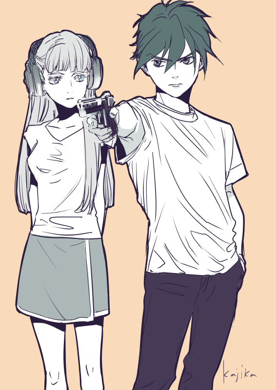 heero yuy, relena peacecraft, and yusuf dikec (gundam and 3 more) drawn by kajikaono