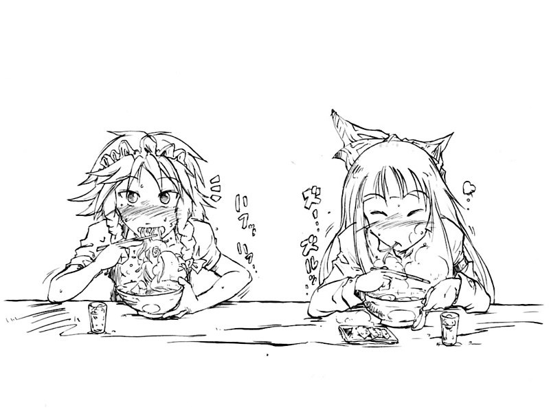 izayoi sakuya and fujiwara no mokou (touhou) drawn by pandemonium