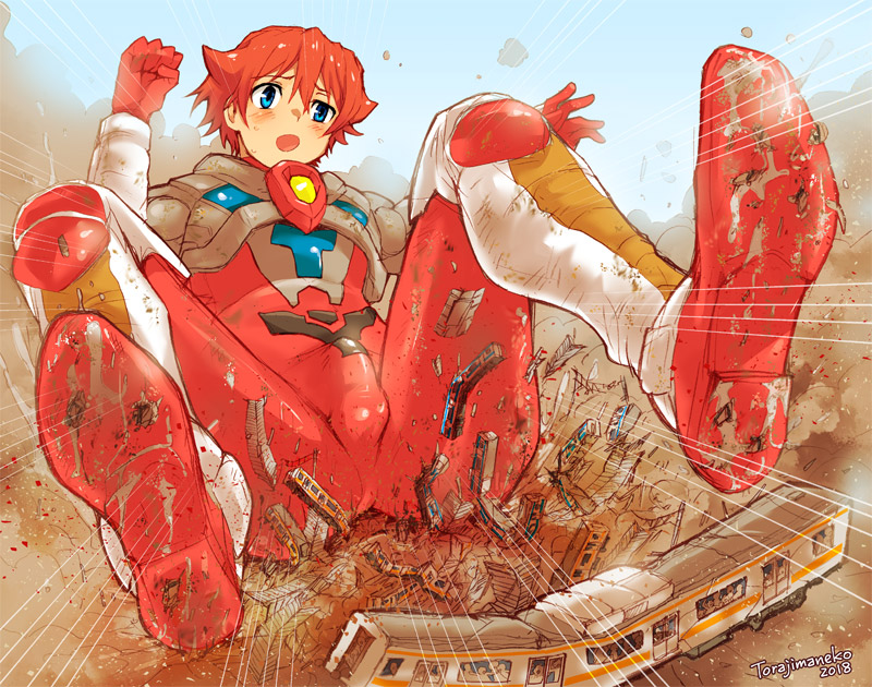 hibiki yuuta and gridman (gridman universe and 2 more) drawn by torajimaneko