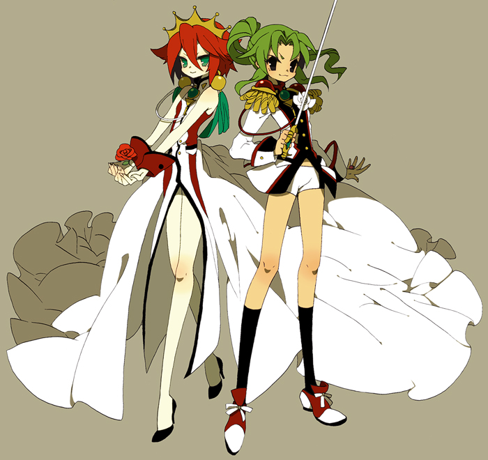 tenjou utena, himemiya anthy, kiyama hiroto, and midorikawa ryuuji (inazuma eleven and 2 more) drawn by tsumi_guilty