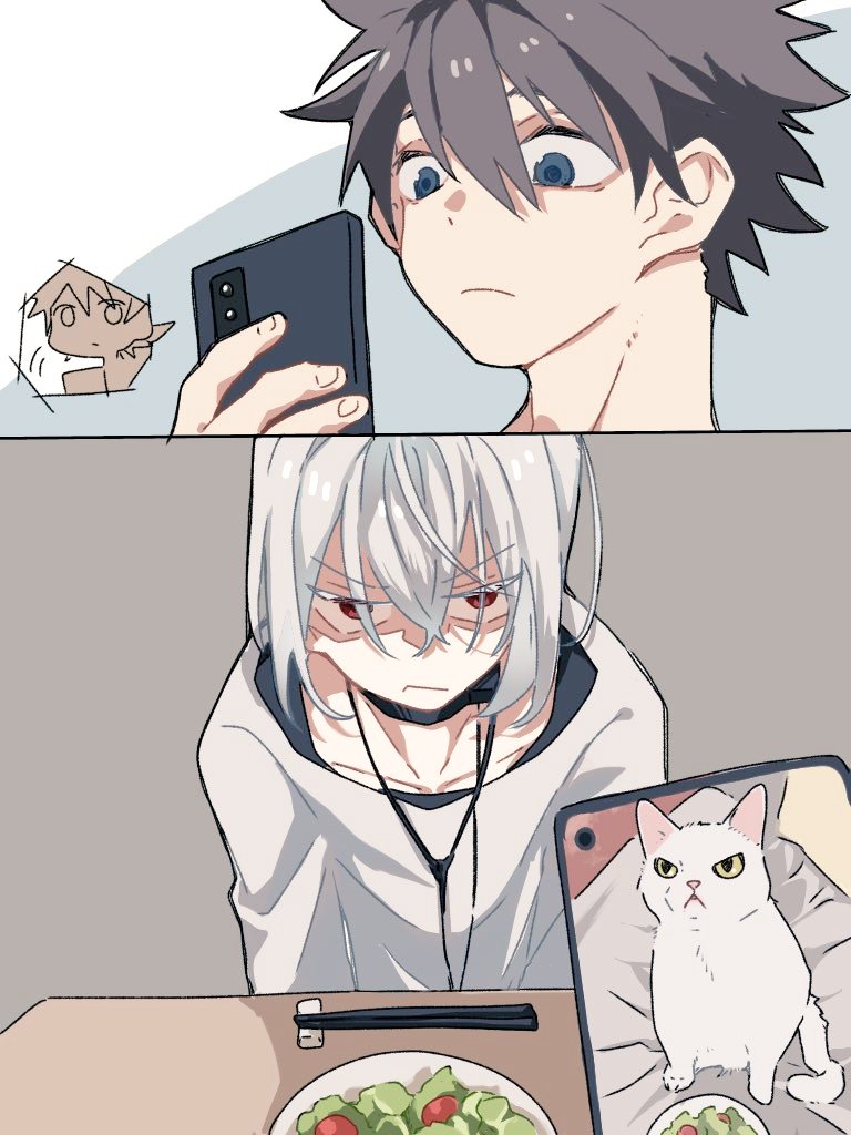 kamijou touma and accelerator (toaru majutsu no index) drawn by pepo_peropero