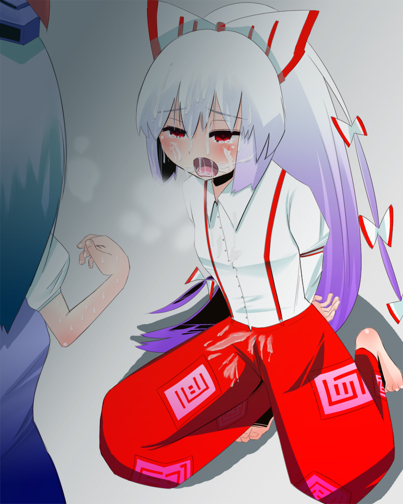 fujiwara no mokou and kamishirasawa keine (touhou) drawn by ipette-k